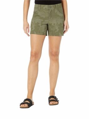 prAna Halle Shorts II 5” Sage Camo Nylon Size 12 Outdoor Hiking